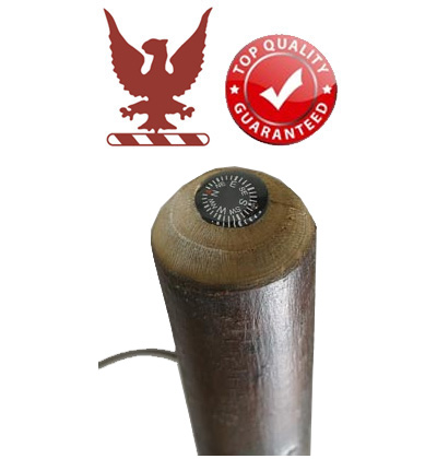 Chestnut Hiking Staff with Bark with Compass